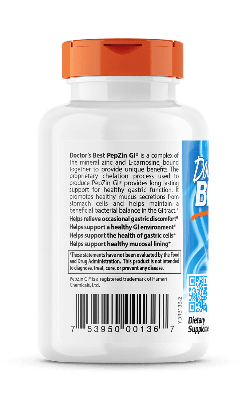 Doctor's Best Zinc Carnosine Complex with PepZin GI, 120 vcaps