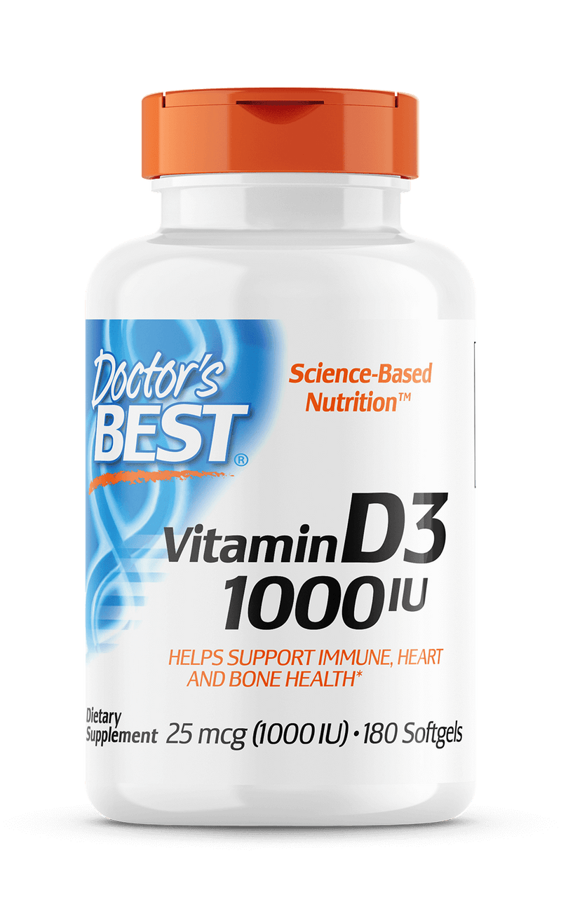 Doctor's Best Vitamin D3 1000IU, 180 sgls
