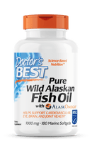 Doctor's Best Pure Wild Alaskan Fish Oil, 180 sgls