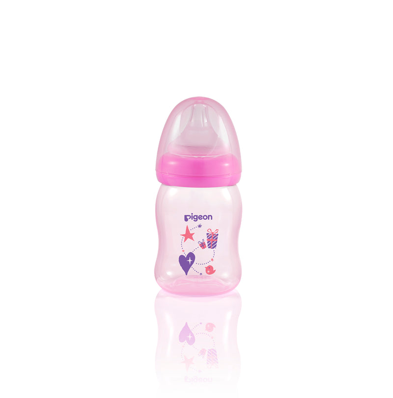 [2-Pack] Pigeon Softouch Peristaltic Plus Clear PP Bottle 160ML - Pink
