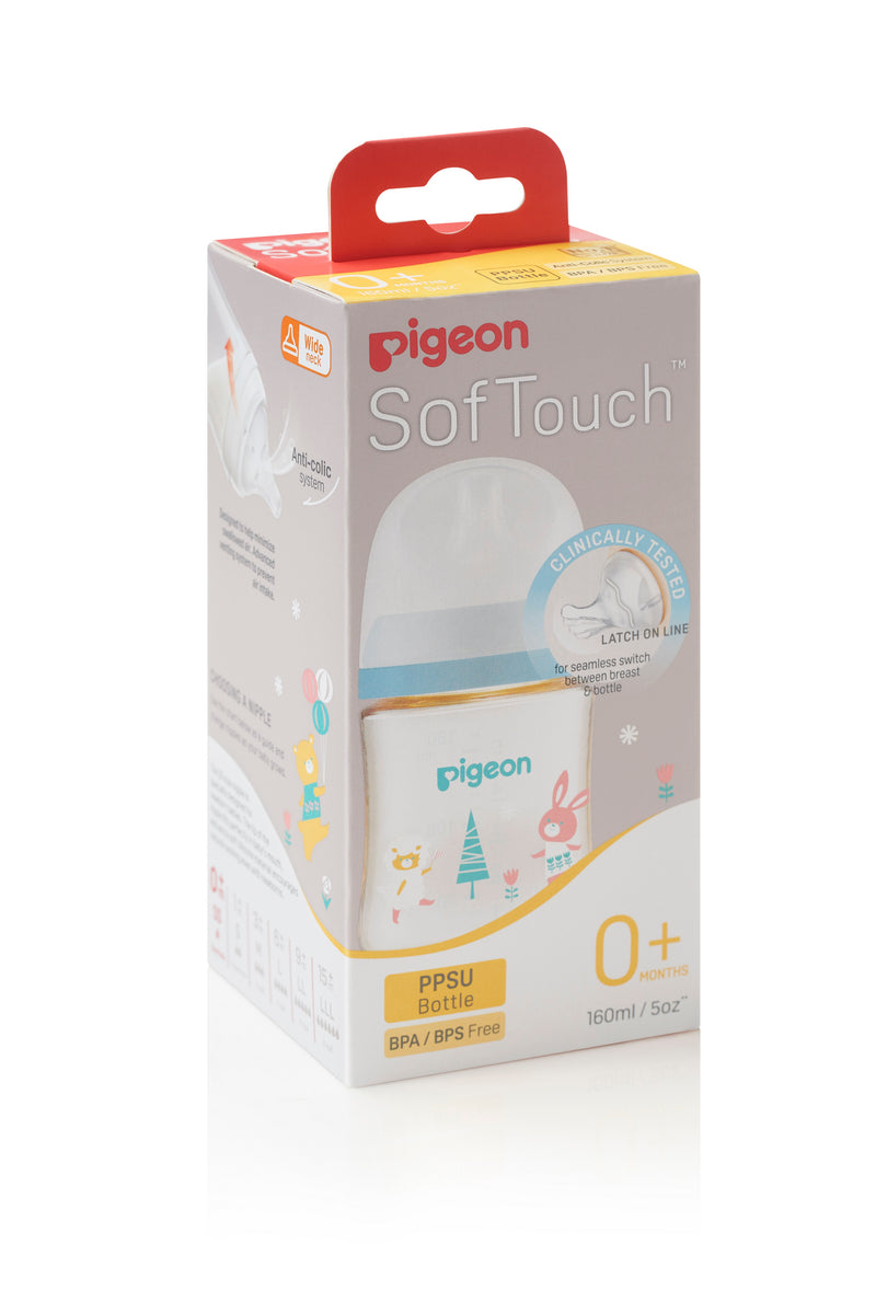 Pigeon Softouch 3 Nursing Wide Neck Bottle PPSU 160ml - Animal