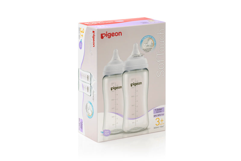 Pigeon Softouch 3 Nursing Wide Neck Bottle Twin Pack T-ester 300ml