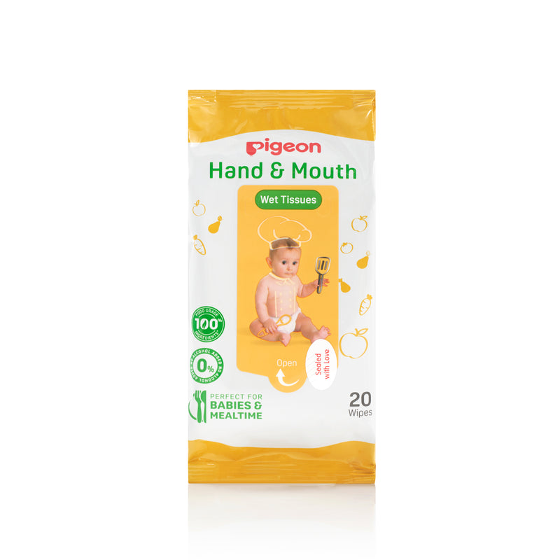 Pigeon Hand And Mouth Wet Tissues 20s - Pack of 2