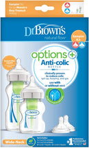 Dr. Brown's PP Wide-Neck Options+ Bottle Sampler Kit (1x270 ml & 1x150 ml bottles, 2x L2 Nipples, 1x Cleaning Brush)