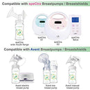 Maymom Wide Mouth Glass Bottles with Screw Ring, Sealing Disc, Dome Cap; No Nipple Included; Can use Avent Natural Nipple; Fits Avent Bottles 240mL 2pc/pk