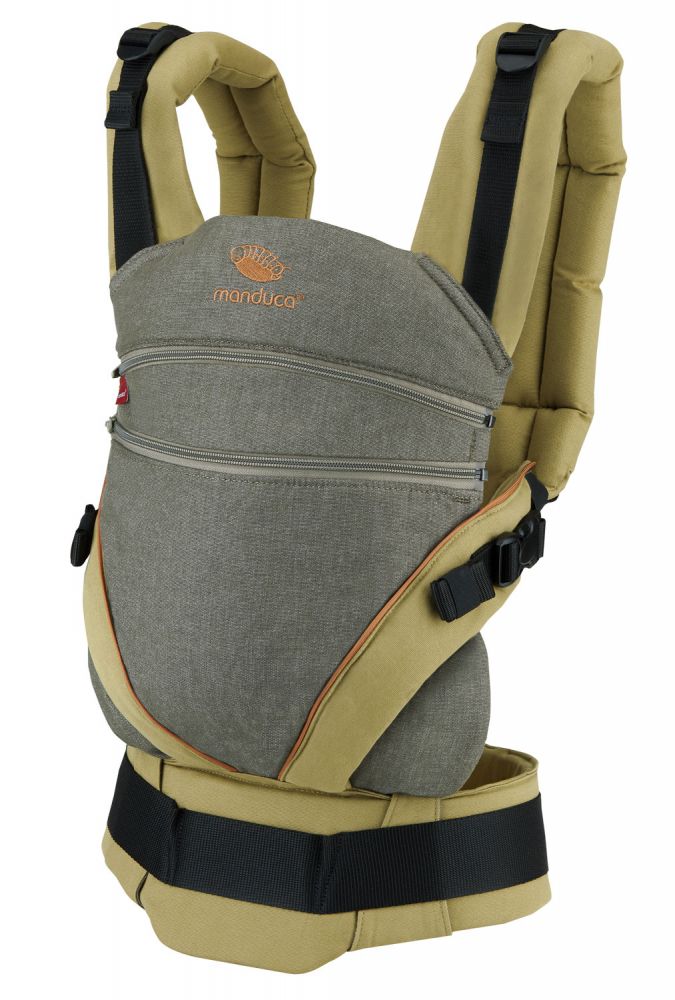 [3 Years Local Warranty] Manduca XT Organic Cotton  Baby & Toddler Carrier - Denim Olive Toffee