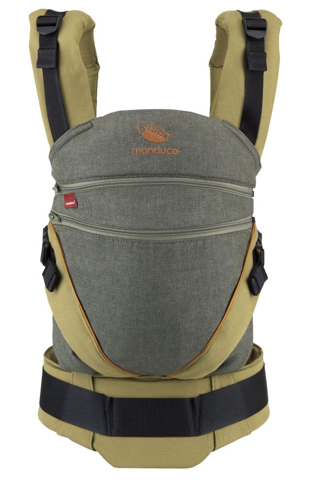 [3 Years Local Warranty] Manduca XT Organic Cotton  Baby & Toddler Carrier - Denim Olive Toffee