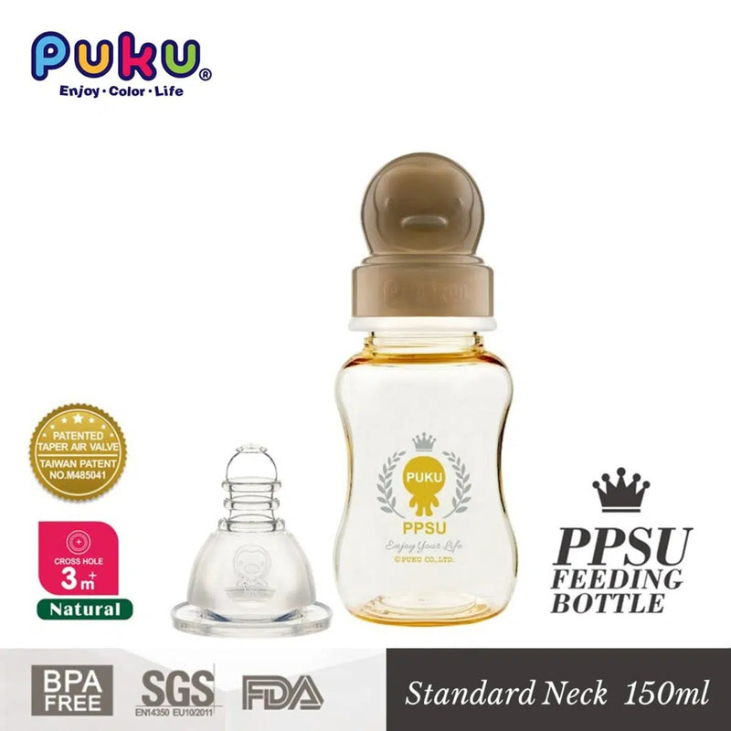 [2-Pack] Puku PPSU Feeding Bottle Standard Neck - 150ml
