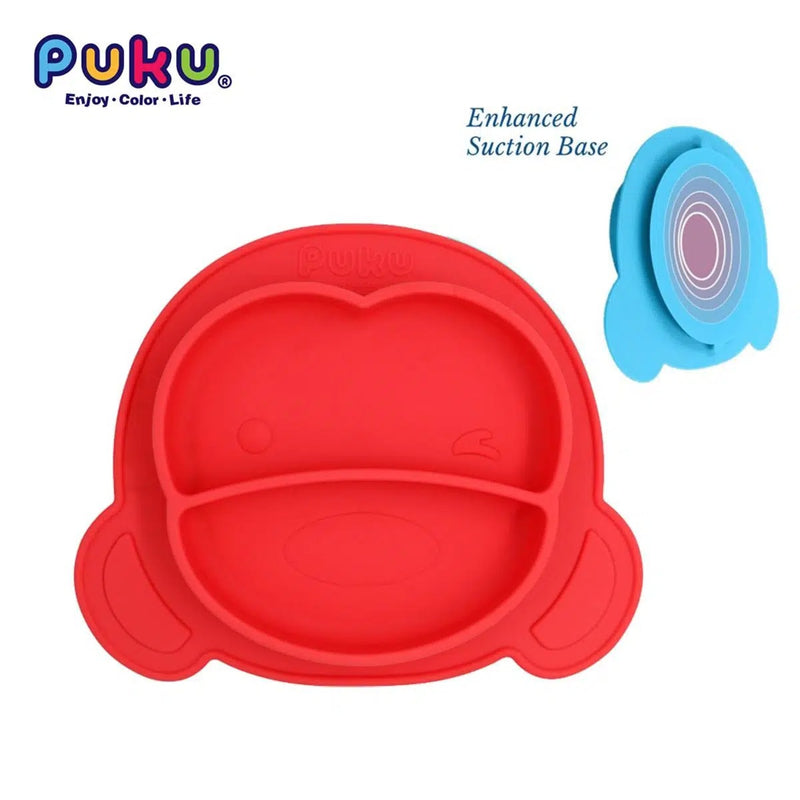 Puku Silicone Suction Plate - Red