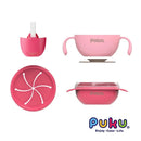 Puku 4pcs Set Suction Bowl - Pink