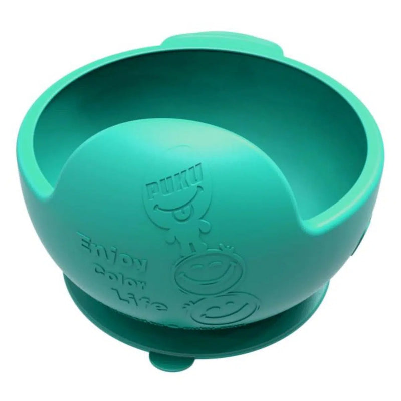 [2-Pack] Puku Silicone Suction Bowl - Green