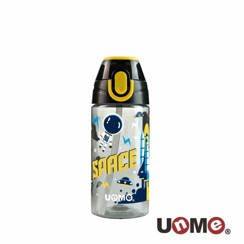 [2-Pack] Puku UNME Tritan Straw Bottle  400ml - Black