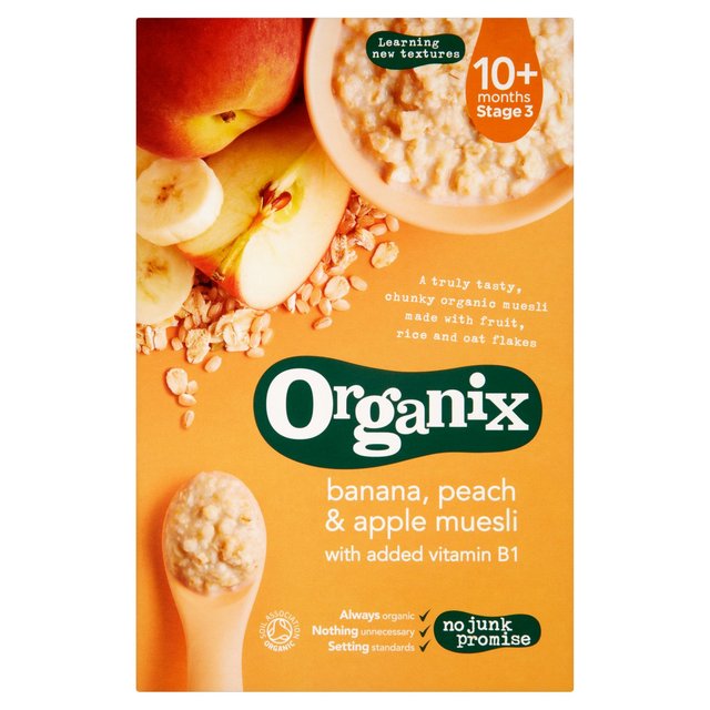 Organix Organic Cereal - Banana, Peach & Apple Muesli, 200.g Exp-08/24