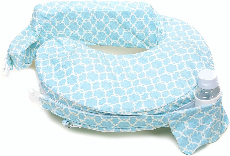 My Brest Friend Deluxe Nursing Pillow - Flower Key Sky Blue