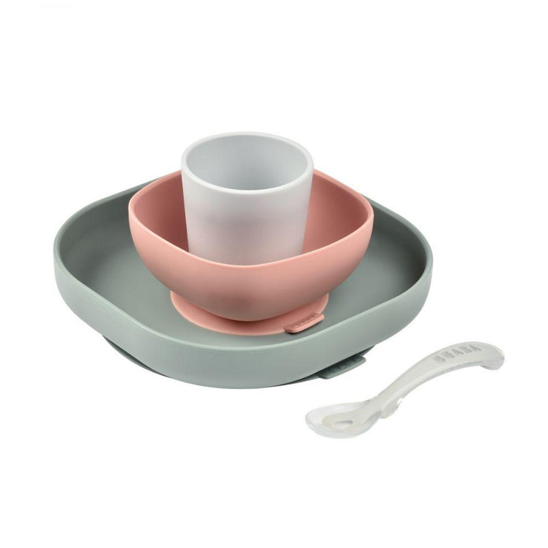 Beaba Silicone Suction Meal Set (4 pcs) - Eucalyptus