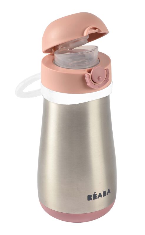 Beaba Stainless Steel Spout Bottle 350ml -  Pink