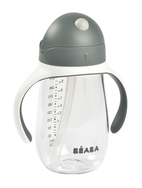 Beaba Straw Cup 300ml - Mineral Grey