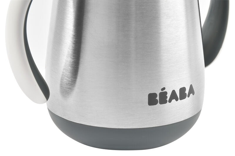 Beaba Stainless Steel Straw Cup 250ml - Mineral Grey