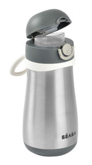 Beaba Stainless Steel Spout Bottle 350ml - Mineral Grey