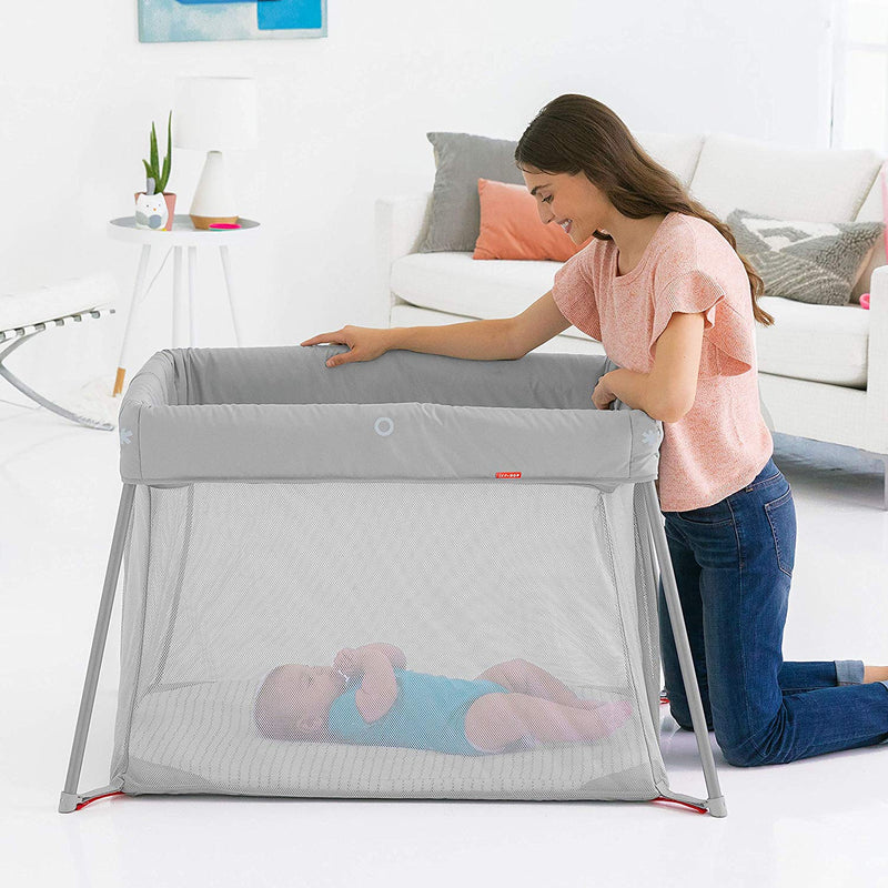 Skip Hop Play To Night Expanding Travel Crib - Grey/Cloud (1 Year Local Warranty On Manufacturing Defects)