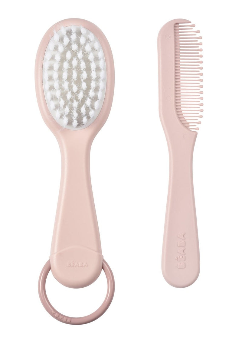 Beaba Baby Brush And Comb - Old Pink
