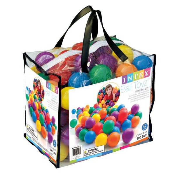 INTEX Fun Ballz™ 100pcs 8cm balls  Ages 2+, Carry Bag