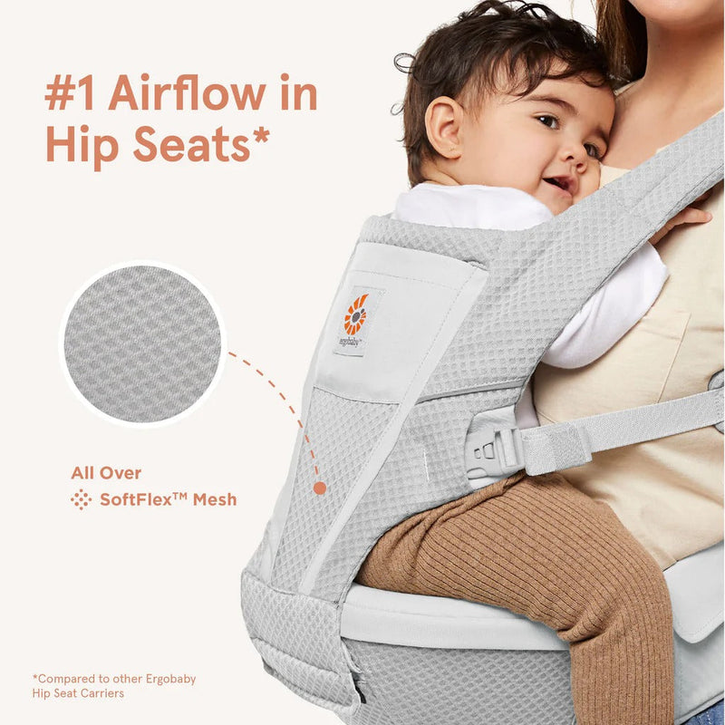 [10 year local warranty] Ergobaby Alta Hip Seat Baby Carrier - Pearl Grey