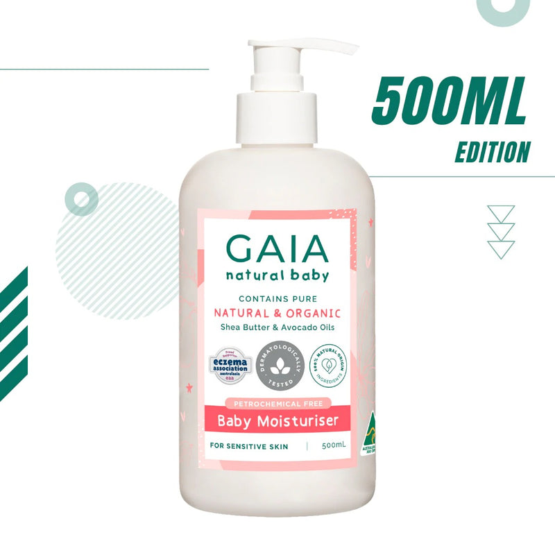 GAIA Baby Moisturiser 500ml + Pump Exp: 02/26