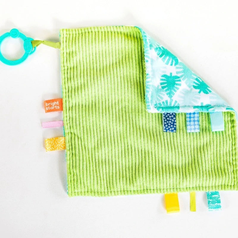 [2-Pack] Bright Starts Little Taggies 2-Sided Blankie (Palms)
