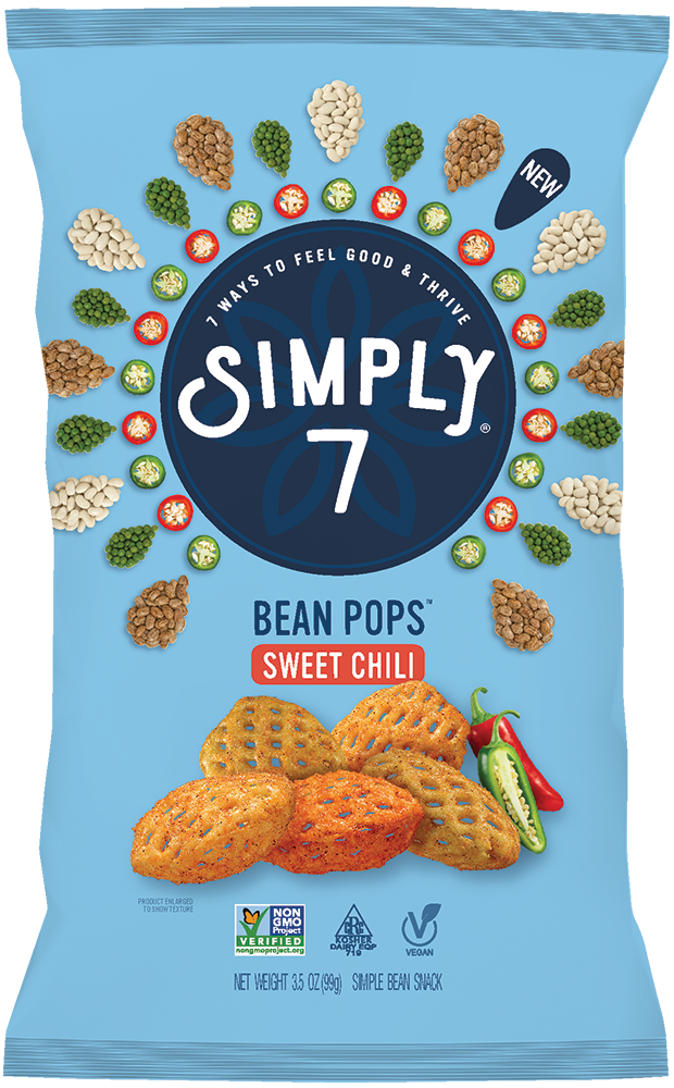 [5 Pack] Simply 7 Bean Pops- Sweet Chilli, 99g Exp: 09/25