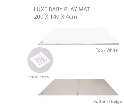 MyLO Luxe Foldable Baby Play Mat (200x140x4cm) - Beige/White