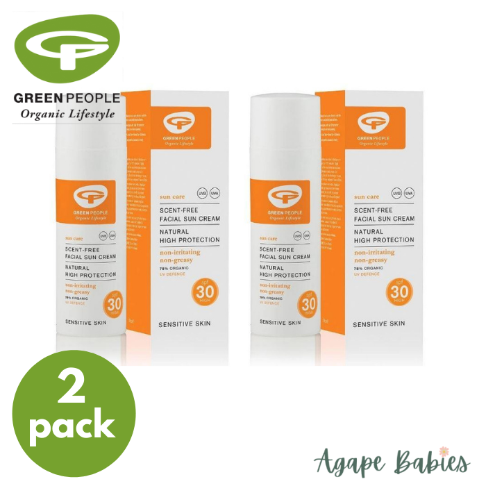 [Bundle Of 2] Green People Facial Sun Cream SPF30, 50 ml. Exp-12/25