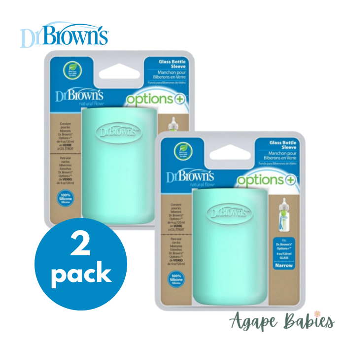 [Bundle of 2] Dr Brown's 4 oz/120 ml Narrow Glass Bottle Sleeve - Mint