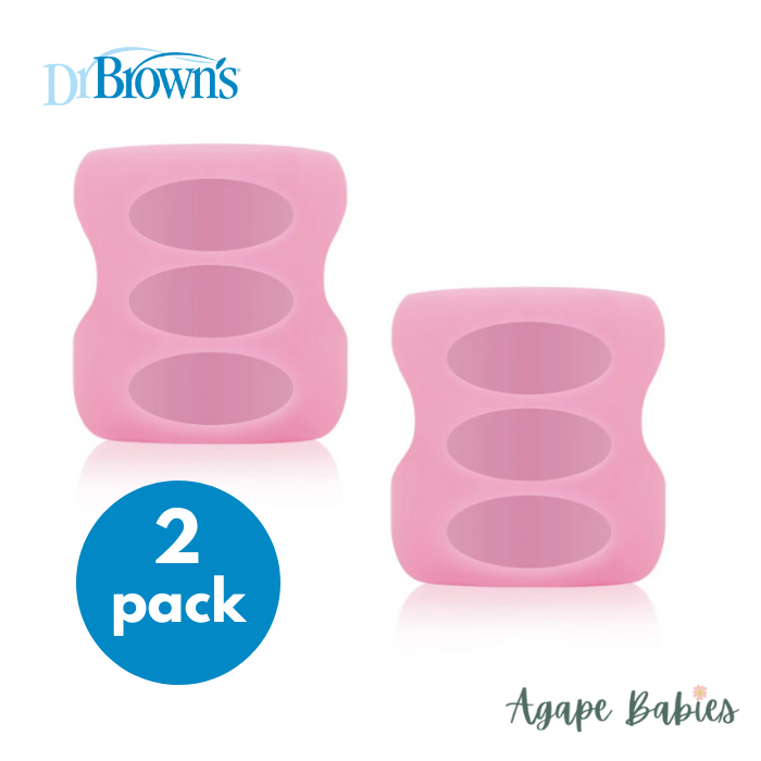 [Bundle of 2] Dr Brown's 5 oz/150 ml Wide-Neck Glass Bottle Sleeve - Light Pink