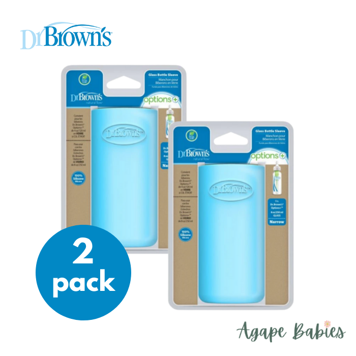 [Bundle of 2] Dr Brown's 8 oz/250 ml Narrow Glass Bottle Sleeve - Blue