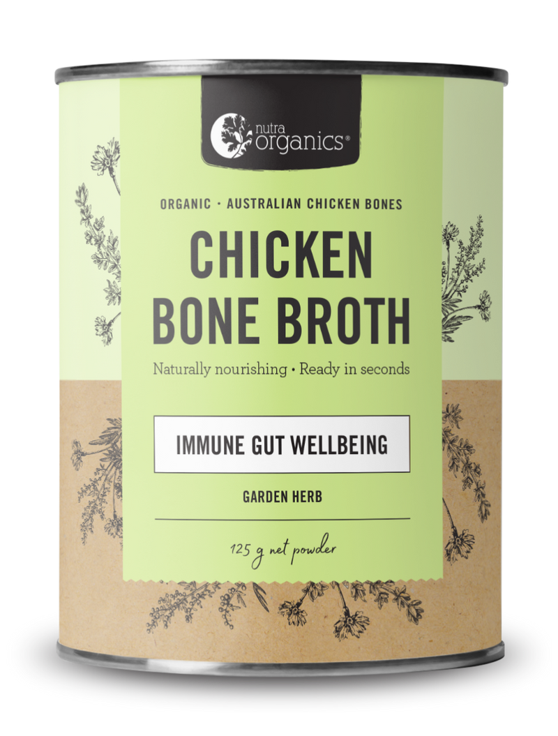 Nutra Organics Chicken Bone Broth – Garden Herb 125g