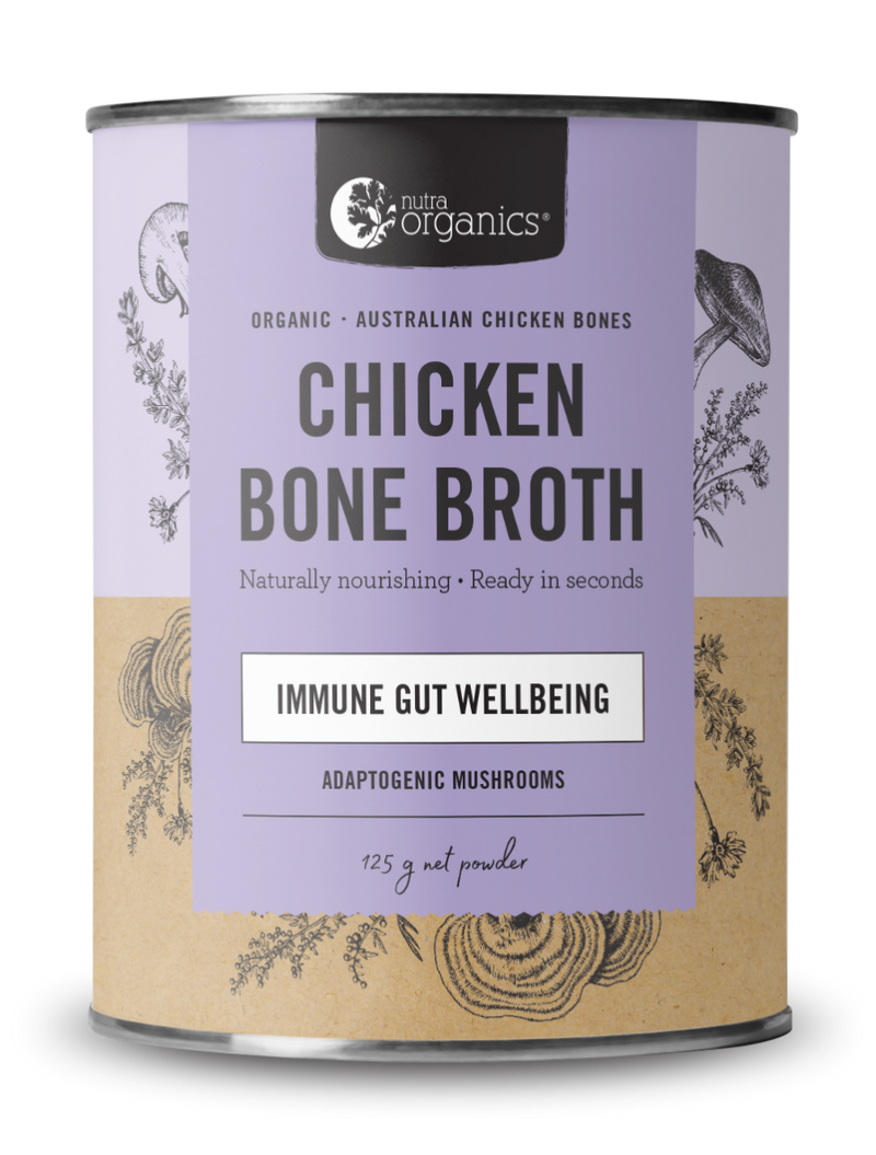 Nutra Organics Chicken Bone Broth – Adaptogenic Mushroom 125g