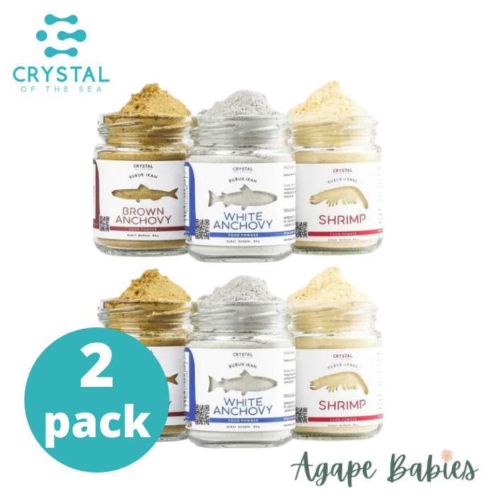 [Set Of 2] Crystal of the Sea White Anchovy Powder 20G + Brown Anchovy Powder 20G + Shrimp 20G