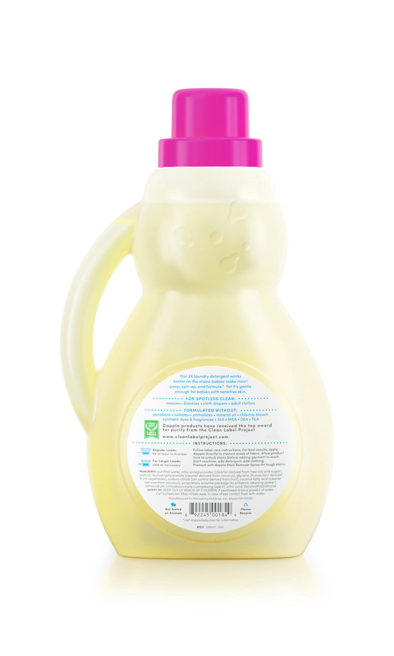 Dapple - Hypoallergenic 3X Baby Laundry Detergent (Fragrance Free, 50 loads)