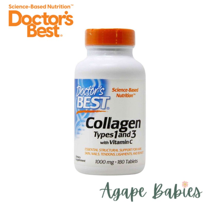 Doctor's Best Best Collagen Types 1 & 3, 1000mg, 180 tabs.
