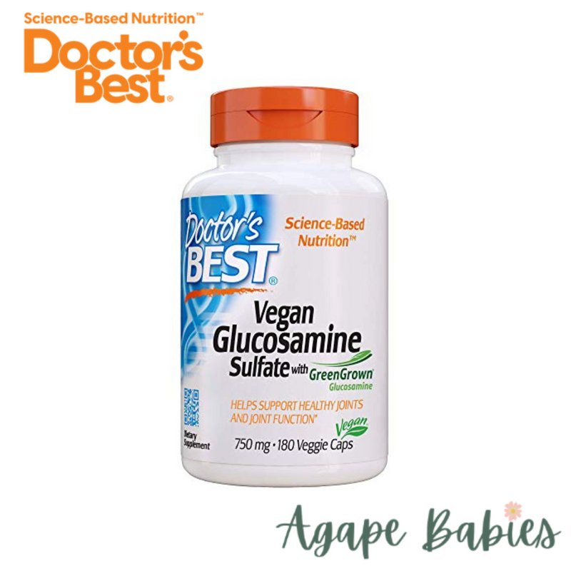 Doctor's Best Vegan Glucosamine Sulfate with GreenGrown Glucosamine 750mg, 180 vcaps.
