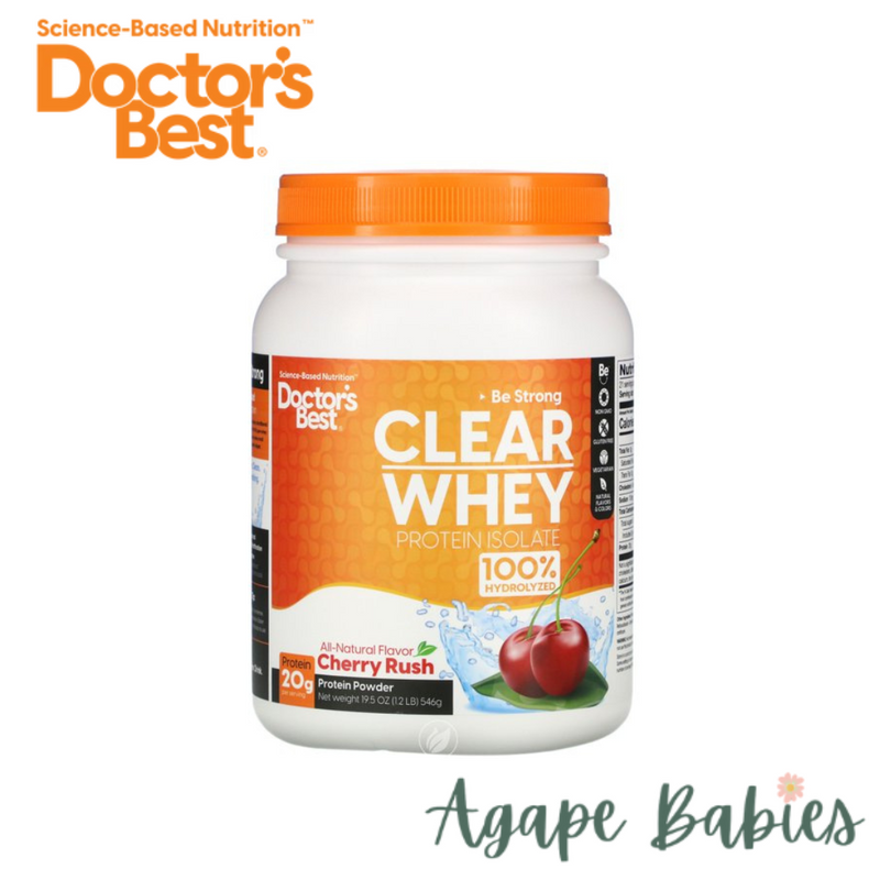 Doctor's Best Clear Whey Protein Isolate- Cherry Rush, 546 g.