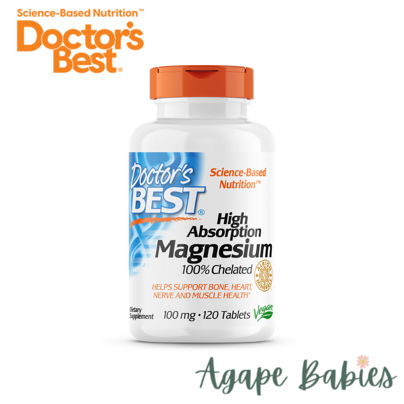 Doctor's Best High Absorption Magnesium 100mg, 120 Tabs