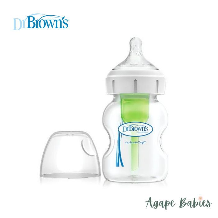 Dr Brown's 5 OZ/150 ML Glass Wide-Neck "Options" Bottle, Twin-Pack