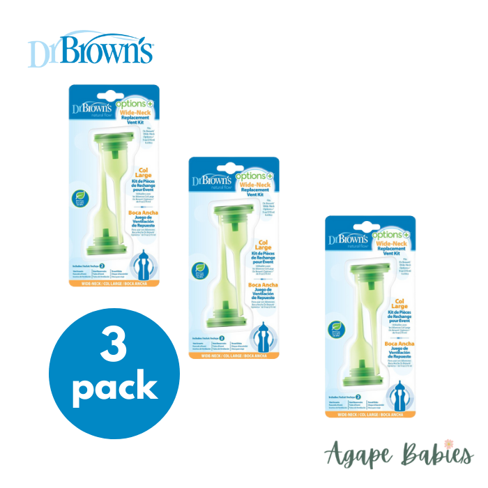 [Bundle of 3] Dr Brown's 9oz/270 ml Wide Neck Option+ Bottle Replacement Kit