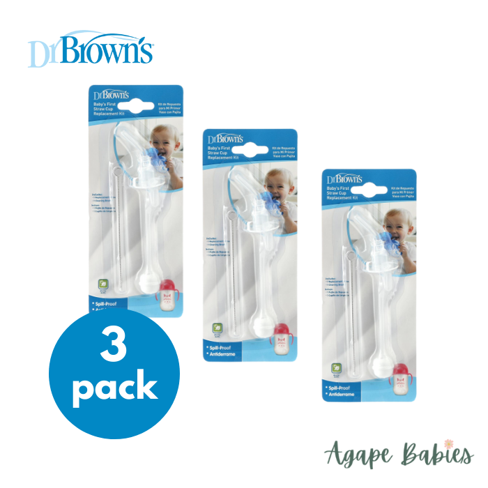 [Bundle Of 3] Dr Brown's Baby's First Straw Cup Replacement Kit