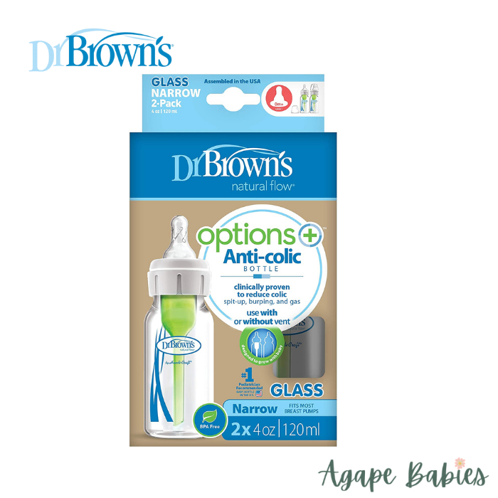 Dr Brown's 4 Oz/120 Ml Narrow Glass Options+ Bottle (2-Pack)