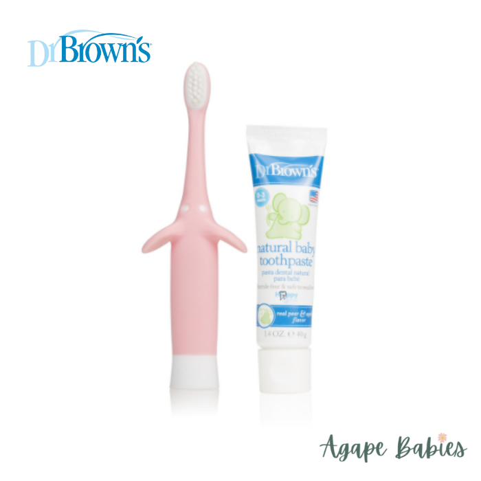 Dr. Brown's Infant-to-Toodler Toothbrush and Toothpaste Combo Pack - Pink
