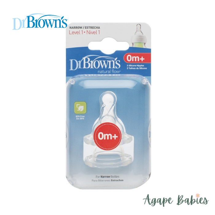 Dr. Brown's Level 1 Silicone Wide Neck "Options" Nipple - 2 Pack