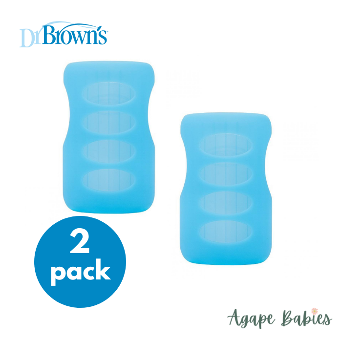 [Bundle of 2] Dr Brown's 9 oz/270 ml Wide-Neck Glass Bottle Sleeve - Blue